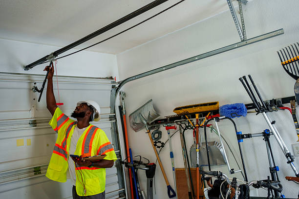 Professional Garage Door Maintenance technician working in Shell Lake, WI
